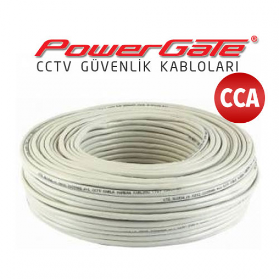 PowerGate CELL 100mt, 2+1 (2x0,22+0,25) CCA,  CCTV Güvenlik Kablosu