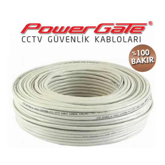 PowerGate PRO 100mt, 2+1 (2x0,50+0,33) %100Bakır, CCTV Güvenlik Kablosu