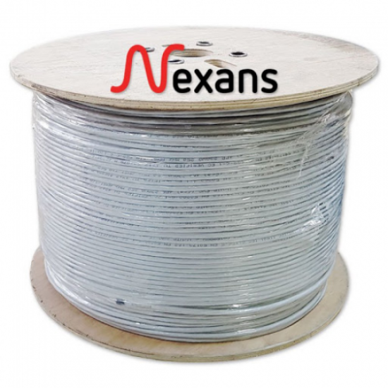 NEXANS CAT6, 500M, 23AWG (0,58mm), UTP, %100 Bakır, Makara, Kablo (Gri)