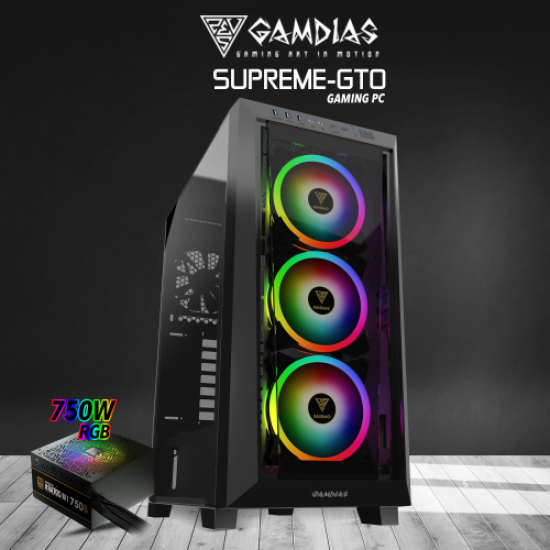 GAMDIAS SUPREME-GTO, i7-12700K, 16Gb Ram DDR4, 500Gb NVMe SSD, 8Gb GDDR6 RTX3070TI Ekran Kartı, 750W Kasa, Free Dos GAMING PC