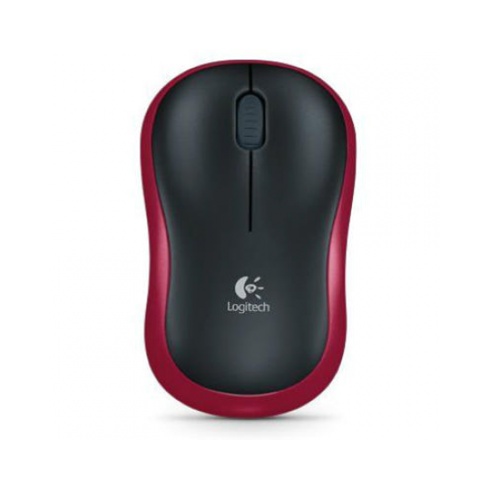 LOGITECH 910-002237, M185, USB Nano 2,4G Kablosuz, 1000dpi, Optik, 3 Tuşlu, 12ay Pil Ömrü, Siyah-Kırmızı Mouse