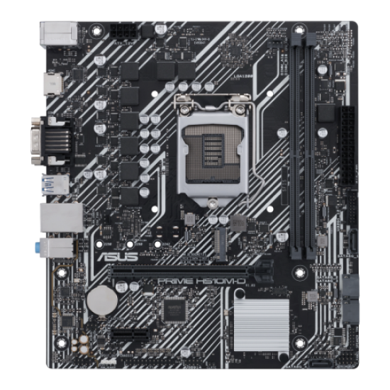 ASUS PRIME H510M-D, 2xDDR4, M.2, D-SUB, HDMI, Com Port, 10-11.Nesil, LGA1200 Soket, Anakart