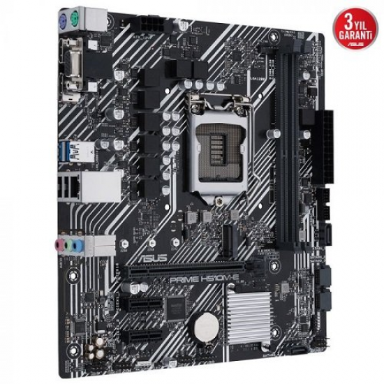 ASUS PRIME H510M-E, 2xDDR4, M.2, D-SUB, HDMI, DP, 10-11.Nesil, LGA1200 Soket, Anakart