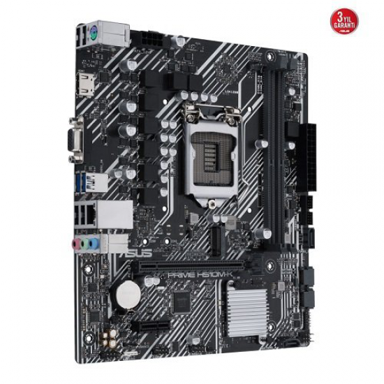 ASUS PRIME H510M-K, 2xDDR4, M.2, D-SUB, HDMI, 10-11.Nesil, LGA1200 Soket, Anakart