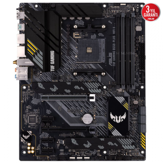 ASUS TUF GAMING B550-PLUS WIFI II, 4xDDR4, 2x M2, HDMI, DP, Type-C, Wi-Fi 6, Bluetooth v5.2, AM4 Soket Anakart