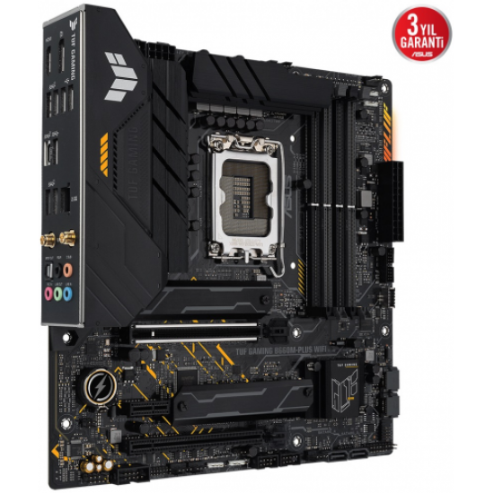 ASUS TUF GAMING B660M-PLUS WIFI, 4xDDR5, 2x M.2, HDMI, DP, Type-C, Wi-Fi 6, Bluetooth v5.2, 12.Nesil, LGA1700 Soket, ARGB Gaming Anakart