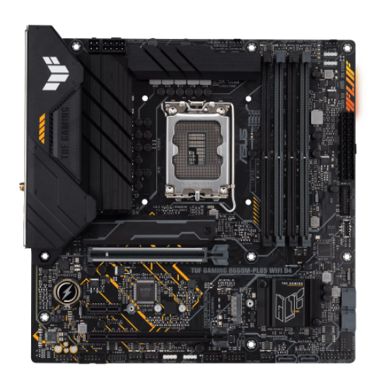 ASUS TUF GAMING B660M-PLUS WIFI D4, 4xDDR4, 2x M.2, HDMI, DP, Type-C, Wi-Fi 6, Bluetooth v5.2, 12.Nesil, LGA1700 Soket, Anakart