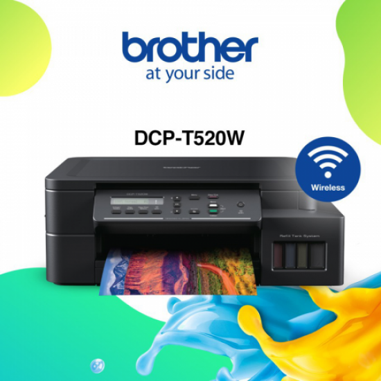 BROTHER DCP-T520W Renkli Mürekkep Tanklı Yazıcı, Tarayıcı, Fotokopi, WiFi