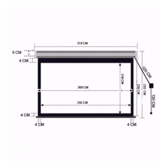 Codegen EX-30 MOTORLU PROJEKSİYON PERDESİ 300x225 (Arkası Siyah Fonlu - Duvar/Tavan Asılabilir)