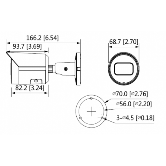 DAHUA IPC-HFW1230S-S-0280B-S4 2Mpix, 2,8mm  Lens, SD Kart, Starlight, H265+, 30Mt Gece Görüşü, IP67, PoE Bullet IP Kamera