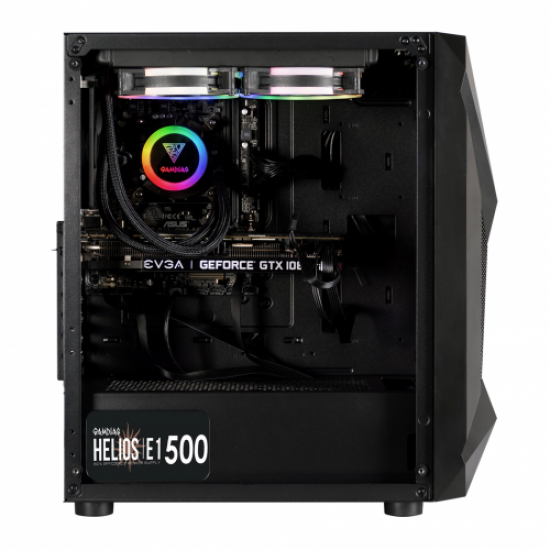 GAMDIAS ATHENA E1 Elite, Tempered Glass, Mesh, ARGB, 500W, GAMING KASA