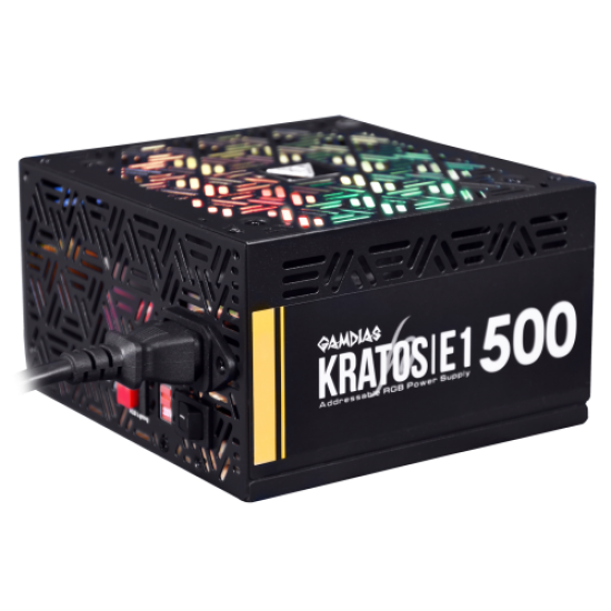 GAMDIAS KRATOS E1-500, 500W, RGB, GAMING PSU (BOX)