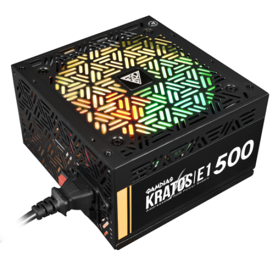 GAMDIAS KRATOS E1-500, 500W, RGB, GAMING PSU (BOX)