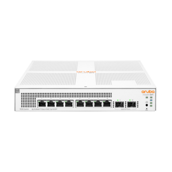 HP Aruba Instant On JL681A 1930-8G, 8Port, GigaBit 8 Port PoE, 124W, 2 Port Gigabit SFP,  Yönetilebilir, Rack Mount Switch