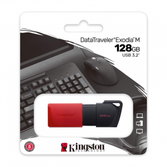 KINGSTON DTXM/128GB USB 3.2 Data Traveler Exodia M Flash Disk (Siyah-Kırmızı)