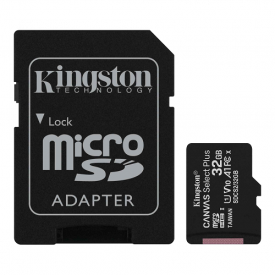 KINGSTON SDCS2/32GB, CANVAS, CL10, 100Mb/s, MicroSD Kart Bellek (SD Adaptörlü)