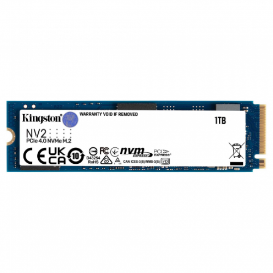 KINGSTON SNV2S/1000G, NV2, 1TB, 3500/2100, NVME PCIe M.2, SSD