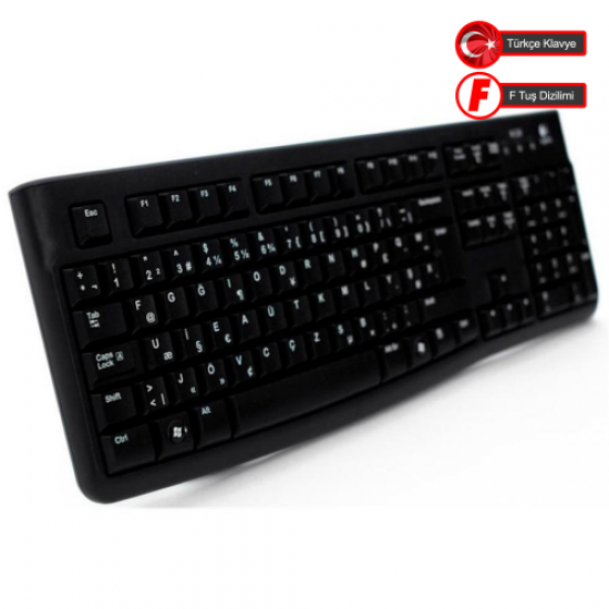 LOGITECH K120, 920-004163, USB Kablolu, Türkçe F, Standart Klavye