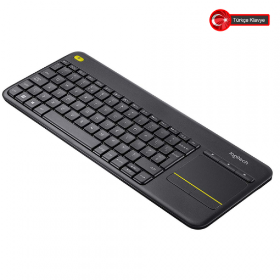 LOGITECH K400 PLUS, 920-007149, Siyah, Kablosuz, Türkçe Q, Multimedya Klavye ve Dokunmatik Mouse