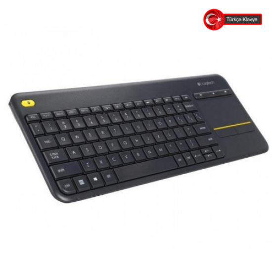 LOGITECH K400 PLUS, 920-007149, Siyah, Kablosuz, Türkçe Q, Multimedya Klavye ve Dokunmatik Mouse