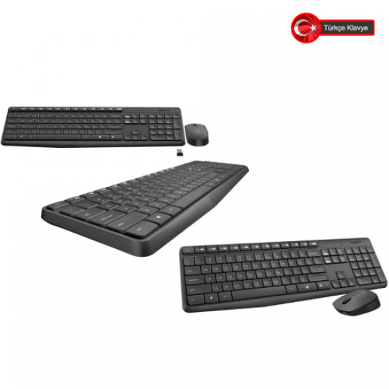 LOGITECH MK235, 920-007925, Kablosuz, Türkçe Q, Klavye Mouse Ser