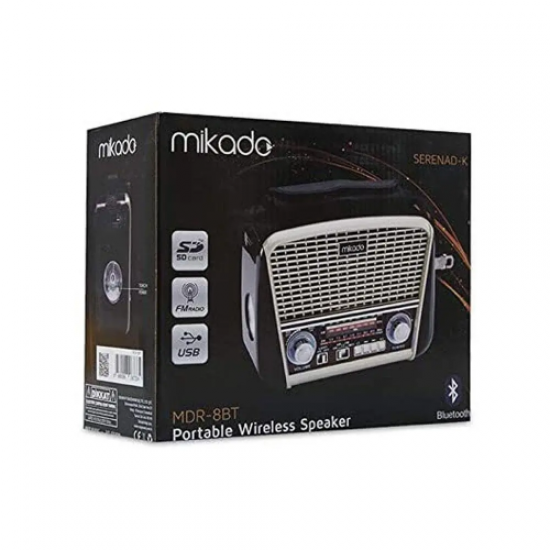 MIKADO MDR-8BT Usb-TF Destekli FM/AM/SW Bluetooth Nostaljik Radyo