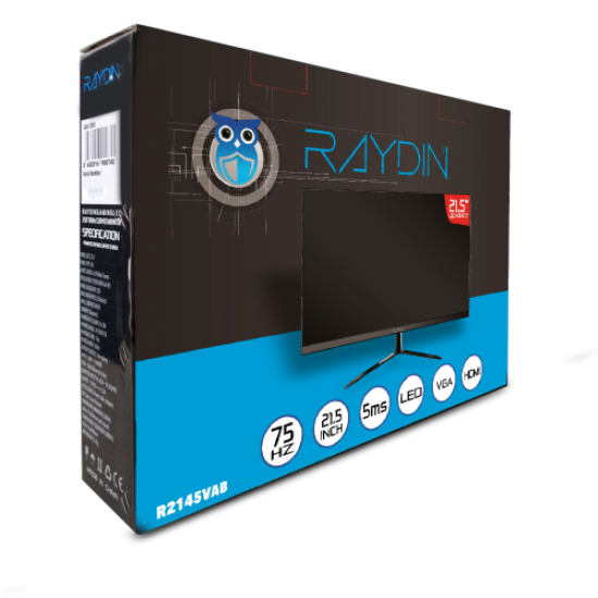 RAYDIN R2145VAB 21,5 5ms, 75Hz, Full HD, D-Sub, HDMI, Frameless, VA LED Monitör (Siyah)