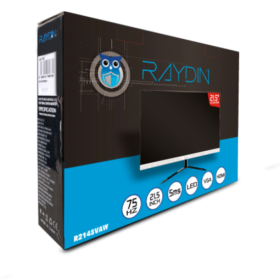 RAYDIN R2145VAW 21,5 5ms, 75Hz, Full HD, D-Sub, HDMI, Frameless, VA LED Monitör (Beyaz)