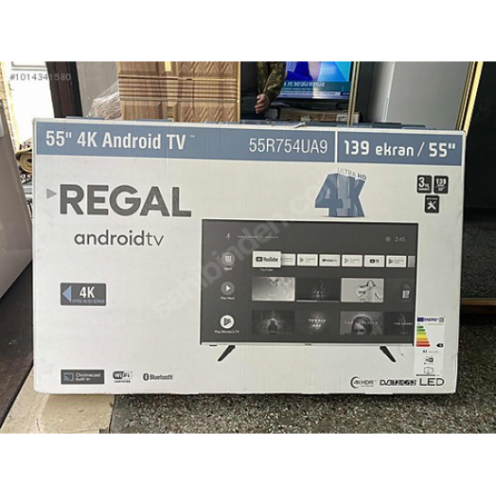 REGAL 55R754UA9 55 139cm, 4K Ultra HD, Android, WiFi, Dahili Uydu Alıcılı, Led Televizyon