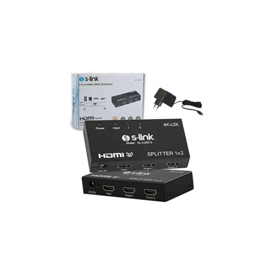 S-LINK SL-LU6212 2 Port 4K/2K HDMI Splitter