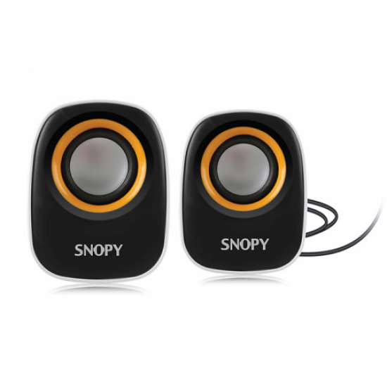 SNOPY SN-120, 6W, 1+1 Masaüstü, USB Speaker,  (Beyaz-Sarı)