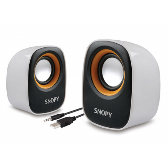 SNOPY SN-120, 6W, 1+1 Masaüstü, USB Speaker,  (Beyaz-Sarı)