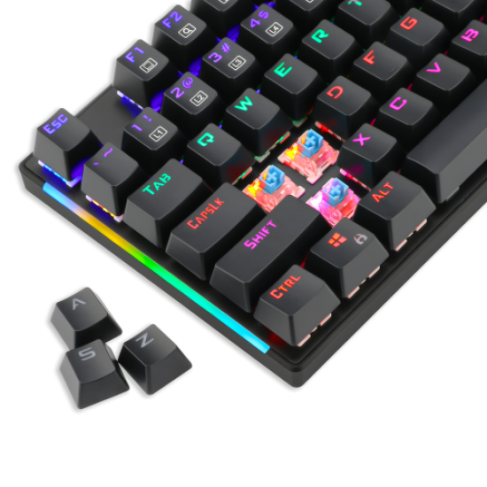 T-DAGGER NAXOS, T-TGK310, USB Kablolu, Türkçe Q, Rainbow RGB, Mechanical, Gaming Klavye (Powered By REDRAGON)