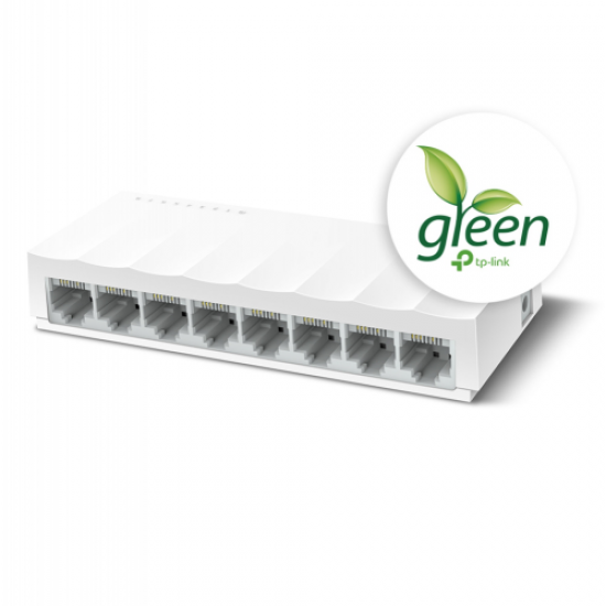 TP-LINK LS1008, Green Tech, 8 Port, MegaBit, Yönetilemez, Masaüstü Switch