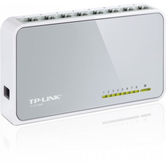 TP-LINK TL-SF1008D, 8 Port, Megabit, Yönetilemez, Masaüstü Switch