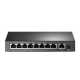 TP-LINK TL-SF1009P, 8 Port, MegaBit, Metal Kasa, 8 Port PoE, 65W, +1 Port Uplink, Yönetilemez, Masaüstü Switch