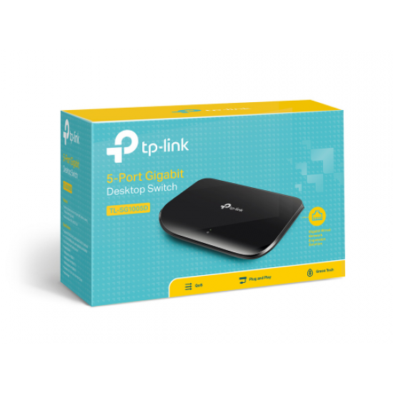 TP-LINK TL-SG1005D, 5 Port, GigaBit, Yönetilemez, Masaüstü Switch