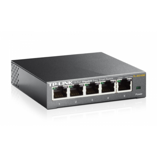 TP-LINK TL-SG105E, 5 Port, GigaBit, Easy Smart, Yönetilebilir, Masaüstü Switch