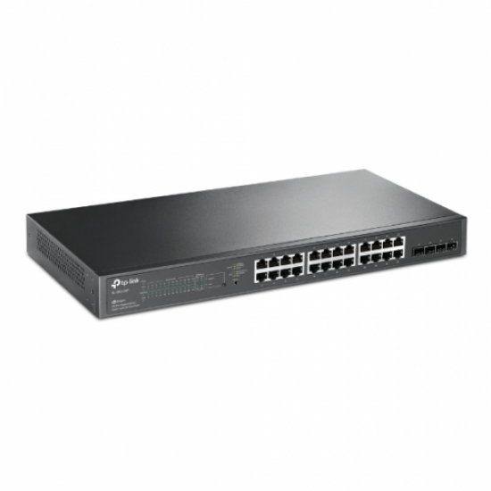 TP-LINK TL-SG2428P, 24 Port, Gigabit, Metal Kasa, 24 Port PoE, 250W, +4Port GigaBit SFP, Yönetilebilir, Rackmount Switch