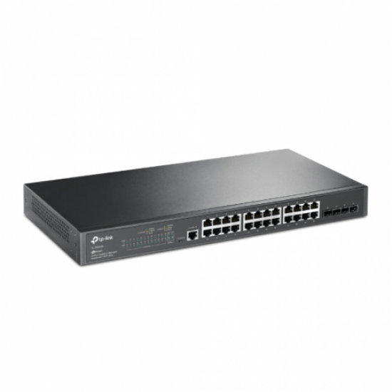 TP-LINK TL-SG3428, 24 Port, GigaBit, Metal Kasa, +4Port GigaBit SFP, Yönetilebilir, Rackmount Switch