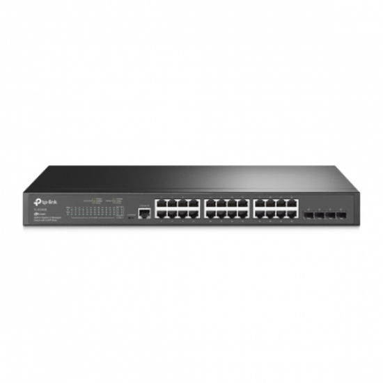 TP-LINK TL-SG3428, 24 Port, GigaBit, Metal Kasa, +4Port GigaBit SFP, Yönetilebilir, Rackmount Switch