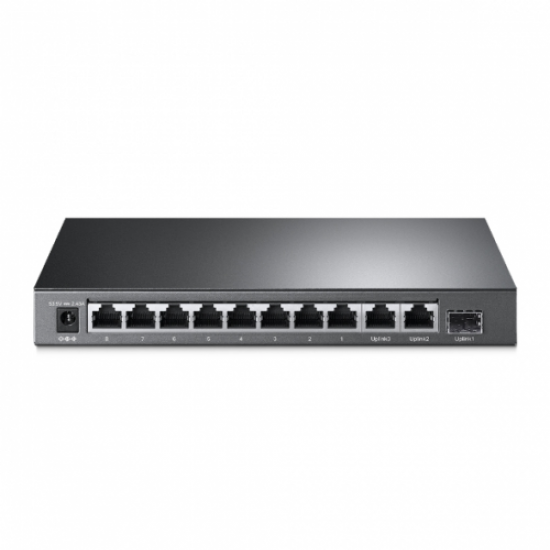 TP-LINK TL-SL1311MP, 10 Port, (8 Port Megabit, 2 Port Gigabit), 8 Port PoE, 124W, +1Port GigaBit SFP, Yönetilemez, Masaüstü Switch