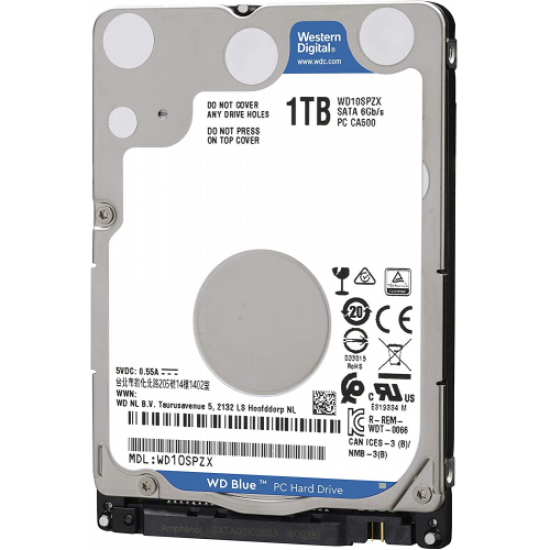 WD BLUE, WD10SPZX, 2.5, 1TB, 128Mb, 5400 Rpm, Notebook, AIO, Mini PC için HDD