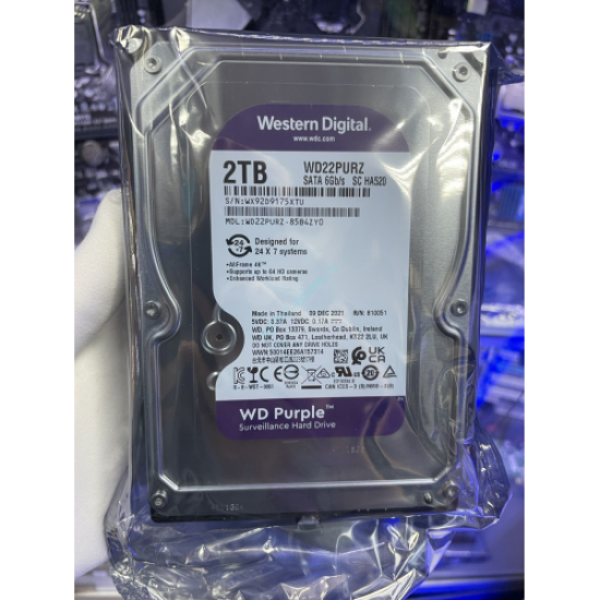 WD PURPLE, WD22PURZ,  3.5, 2TB, 256Mb, 5400 Rpm, 7/24 Güvenlik, HDD