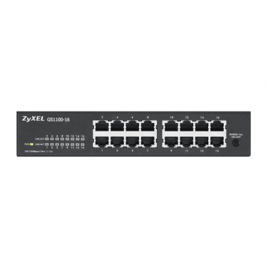 ZyXEL GS1100-16 V3, 16 Port, GigaBit, Yönetilemez, Masaüstü Switch