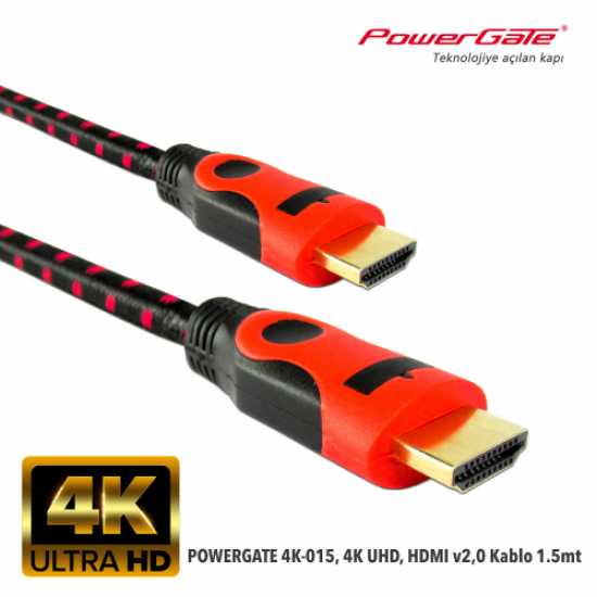 POWERGATE 4K-015, 4K UHD, HDMI v2,0 Kablo 1.5mt