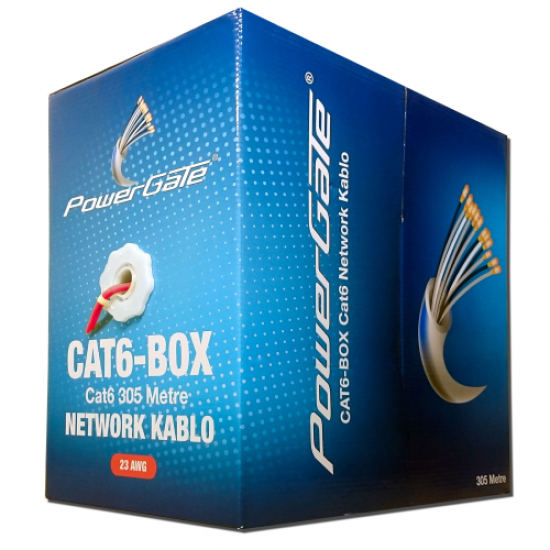 POWERGATE CAT6-BOX-RE 23AWG 0,57mm UTP CAT6 Kablo 305m Kırmızı