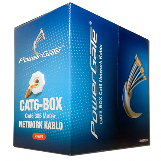 POWERGATE CAT6-BOX-OR 23AWG 0,57mm UTP CAT6 Kablo 305m Turuncu